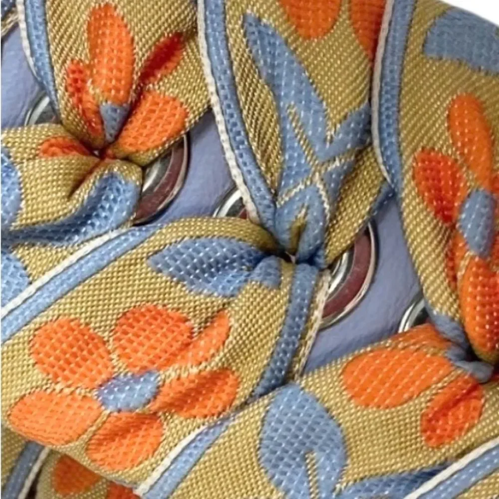 Fendi 8AV077 Mini Blue & Orange Floral “Strap You” Mini Handbag Strap NWOT Auth
